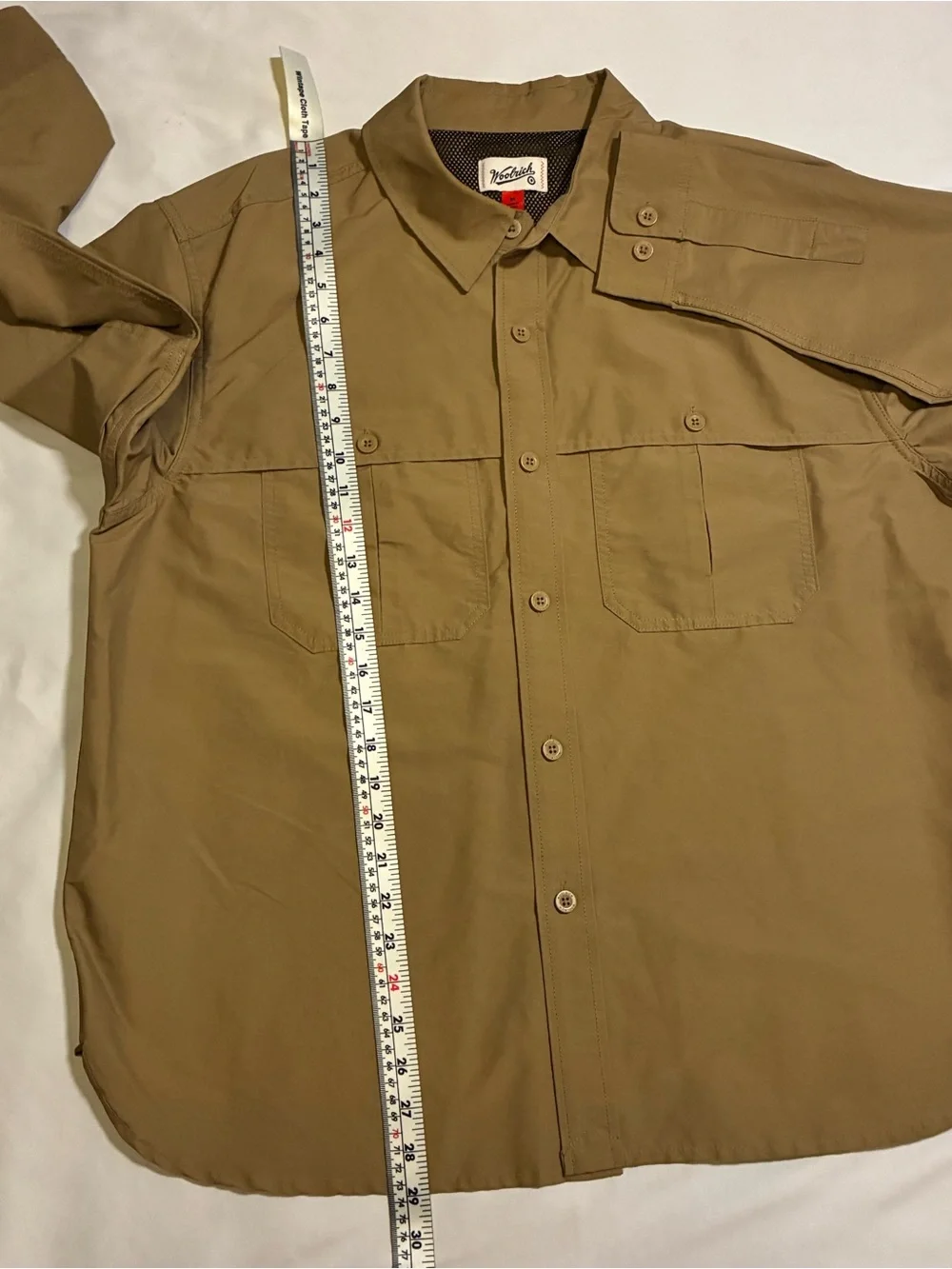 Woolrich Men's Light Khaki Button-Up Shirt Jacket